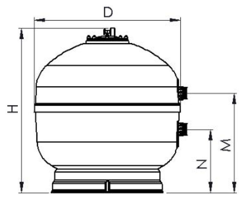 Laminert Sandfilter Side Montert | Ø600mm