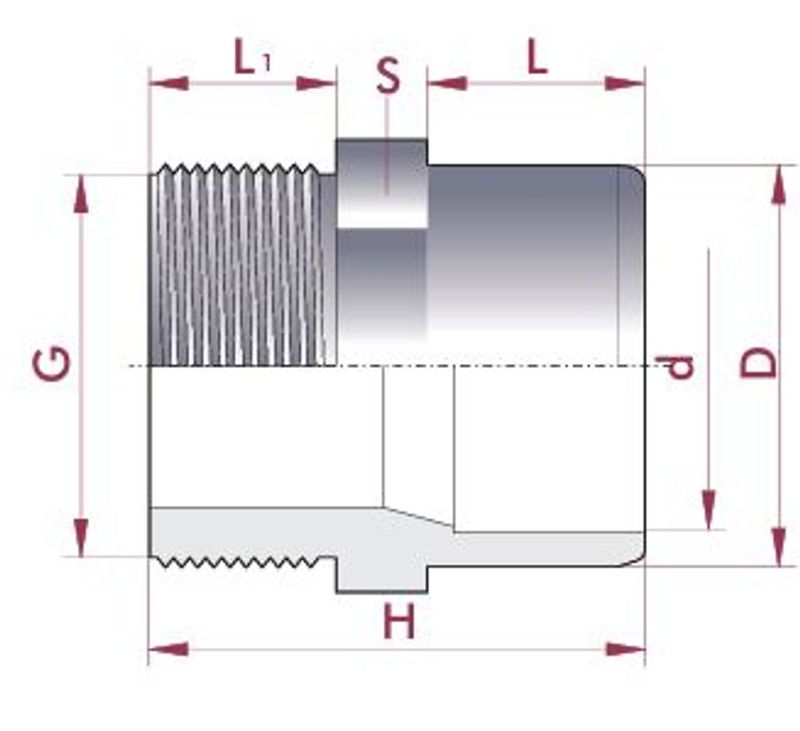 Pvc Adapter nippel | Ø90 / 75 x 3